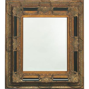Zrkadlo NUMERO 99x89 cm - zlatá,čierna