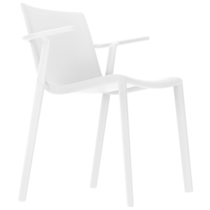 Design2 Židle Kat s područkami bílá