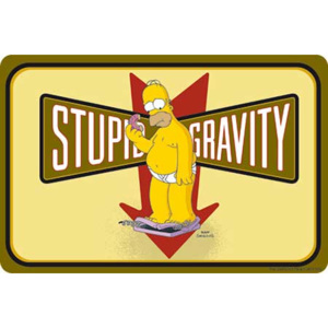 Plechová cedule The Simpsons - Homer Stupid Gravity