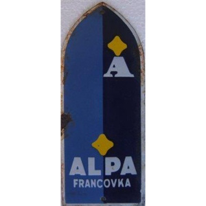 Stará originální cedule Alpa - štítek