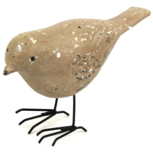 Dekorace dřevěný ptáček - imitace polyresin