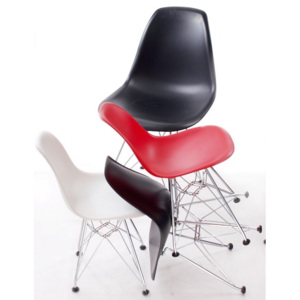 Design2 Židle JUNIORP016 černá, chrom. nohy