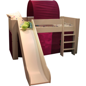 Dětská postel z borovice s klouzačkou a roštem
