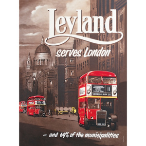Plechová cedule Leyland - London bus