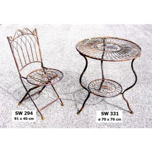 Kovový stolek se židlí Natural 63155132