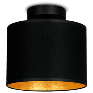 Černé stropní svítidlo s detailem ve zlaté barvě Sotto Luce Mika Elementary XS CP, ⌀ 20 cm