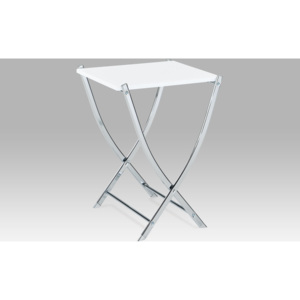 Artium Sklápěcí stolek bílý | chromová konstrukce