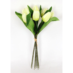 Autronic Puget tulipánů, 9 hlaviček, umělá květina, barva zeleno-bílá