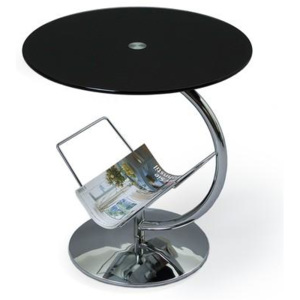 Halmar ALMA stolek konferenční chrom sklo černé