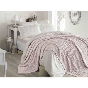 Pudrově růžová deka Homemania Laura, 220 x 240 cm