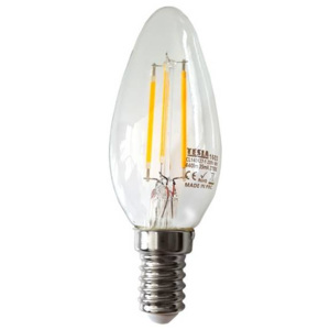 Žárovka LED Tesla Crystal Retro svíčka, 4W, E14, teplá bílá (CL140427-1)