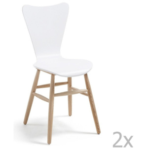 Sada 2 bílých jídelních židlí La Forma Talic