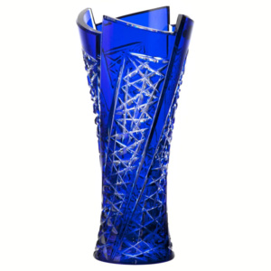 Váza Fan, barva modrá, výška 310 mm