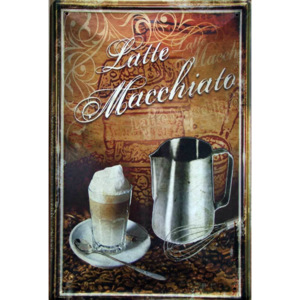 Plechová cedule káva - Latte Macchiato