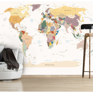 Velkoformátová tapeta Artgeist World Map, 400 x 280 cm