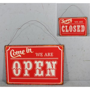 Plechová cedule Open - closed