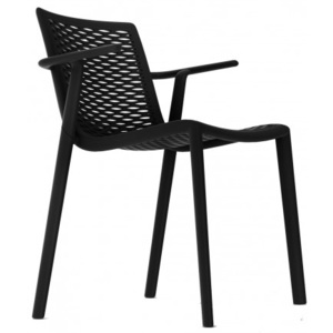 Design2 Židle NETKAT s područkami černá
