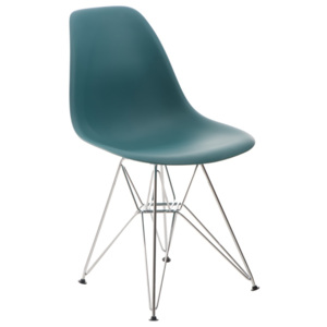 Design2 Židle P016 PP navy green, chromované nohy