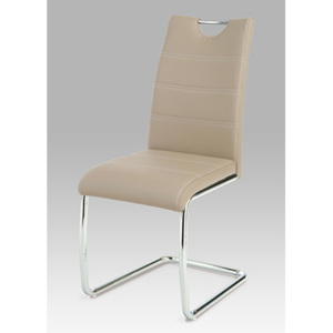 Jídelní židle WE-5076 CAP chrom / koženka cappuccino Autronic