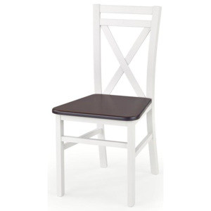 Halmar DARIUSZ 2 židle bílá / tmavý ořech