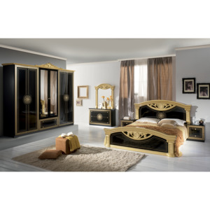 Spálňa ROMI - čierna, zlatá