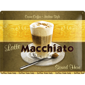 Plechová cedule káva - Latte Macchiato PC300P/K003