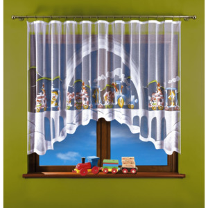 Lokomotiva záclona/šíře 300cm,výška150cm/malovaná