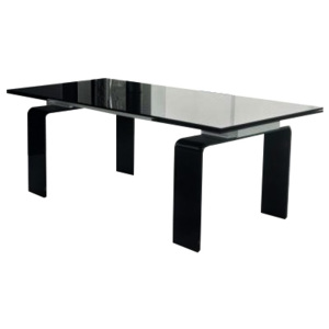 KHome Stůl skleněný ATLANTIS BLACK 160/240 - sklo kalené