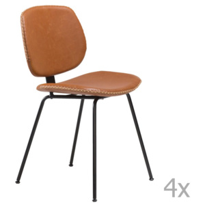 Sada 4 hnědých jídelních židlí DAN– FORM Prime