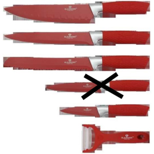 6dílná sada nožů s držákem - červená Blaumann - Blaumann