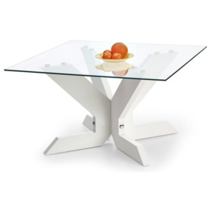 Konferenční stolek Halmar Aisha, bílý, sklo/dřevo