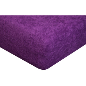Aaryans Froté prostěradlo tmavě fialové Rozměry: 60 x 120 cm, Gramáž: 190 g/m2