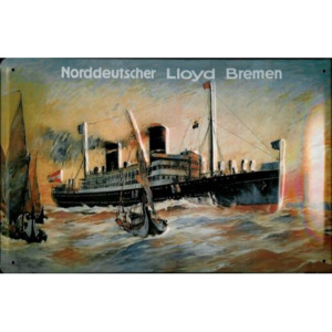 Plechová cedule loď - Norddeutscher Lloyd Bremen