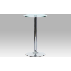 Artium Barový stůl sklo a chrom 102x60x60cm