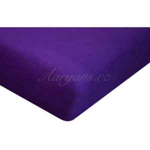 Aaryans Jersey prostěradlo tmavě fialové Rozměry: 140 x 200 cm