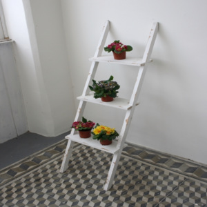Dekorativní žebřík / stojan na květiny bílý 120cm