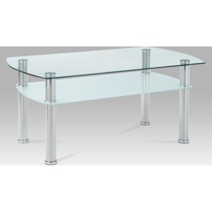 Artium Konferenční stolek skleněný | konstrukce leštěný nerez | 100x60x44cm