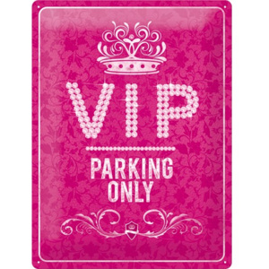 Plechová cedule VIP parking only růžová