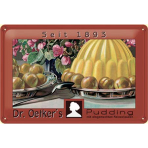 Plechová cedule Dr. Oetkers pudding 1893 - bílé víno