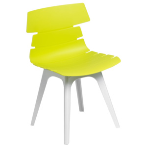 Židle Techno zelená, základ bílá