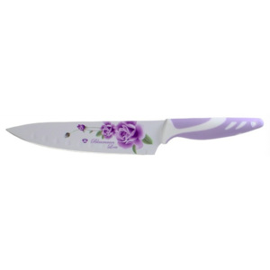 Blaumann- nůž šéfkuchaře v purpurové barvě s dekorem květin - Blaumann