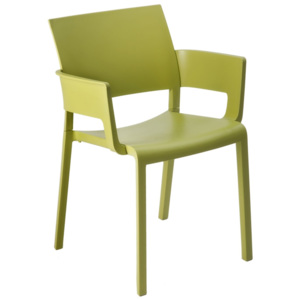 Design2 Židle Fiona s područkami zelená