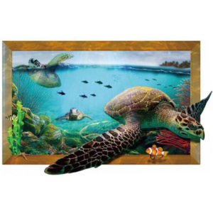 ZOOYOO Samolepka na zeď Mořský svět mořské želvy 3D 57 x 88 cm