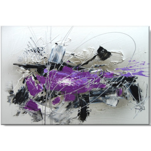 Ručně malovaný abstraktní obraz fialový sen