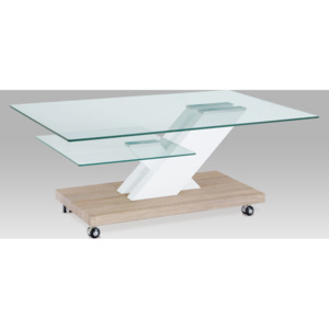 Artium Konferenční stolek skleněný pojízdný