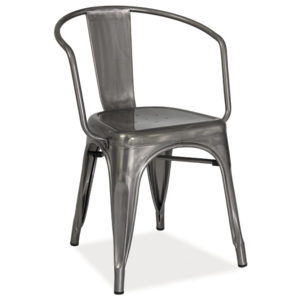 Jídelní kovová židle ALVA kartáčovaná ocel
