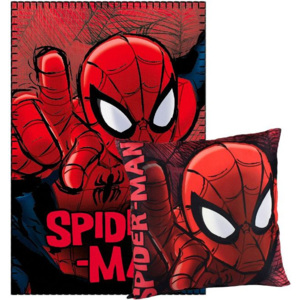 ELI Polštář Spiderman + fleece deka Spiderman sada 2ks