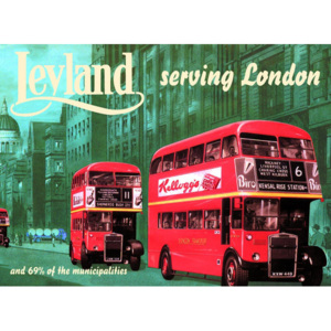 Plechová cedule Leyland Green - autobus London