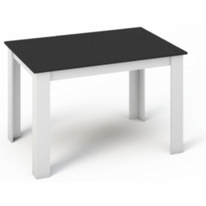 Jídelní stůl 120x80, DTD laminovaná / ABS hrany, Bílá / Černá, KRAZ