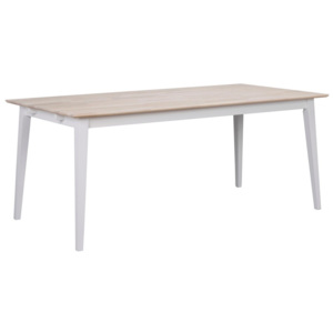 Matně lakovaný dubový jídelní stůl s bílými nohami Folke Mimi, délka 180 cm